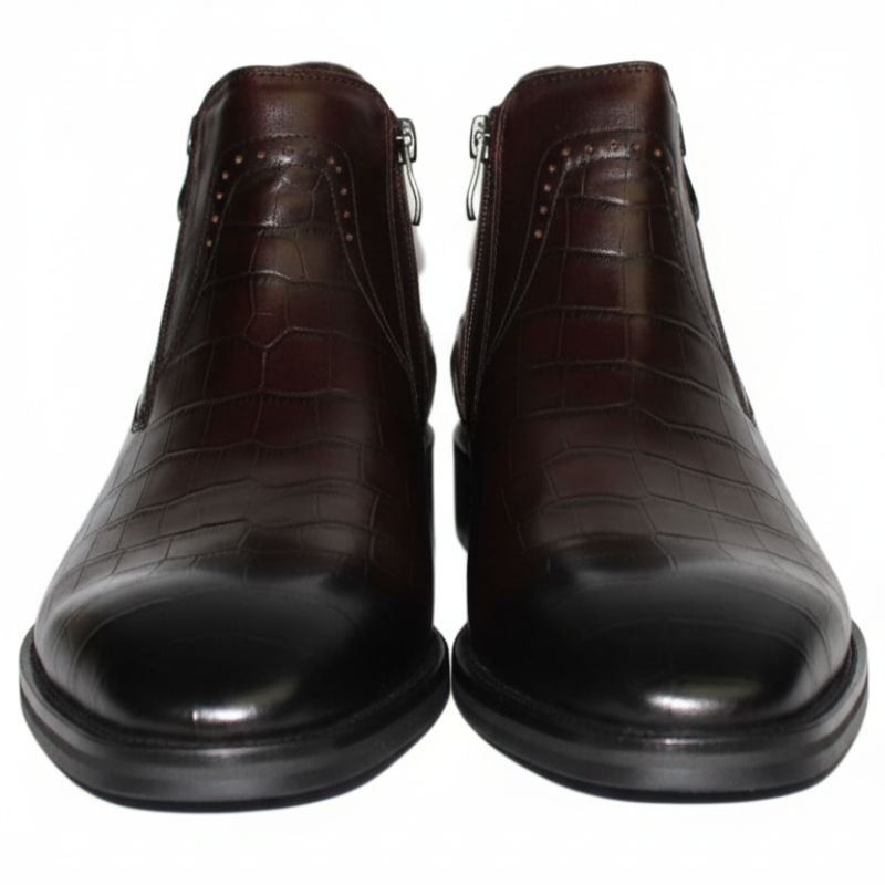 Rovento Croc Zipper Ankle Boots