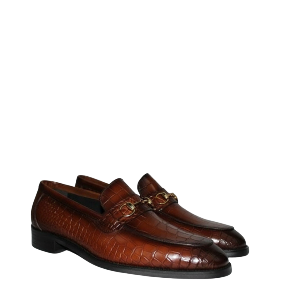 Italian crafted Classic Croco Bit Loafers