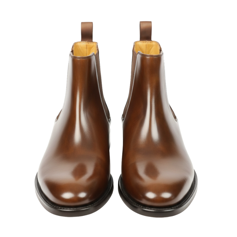 Eternal Style Polished Brown Chelsea Boots