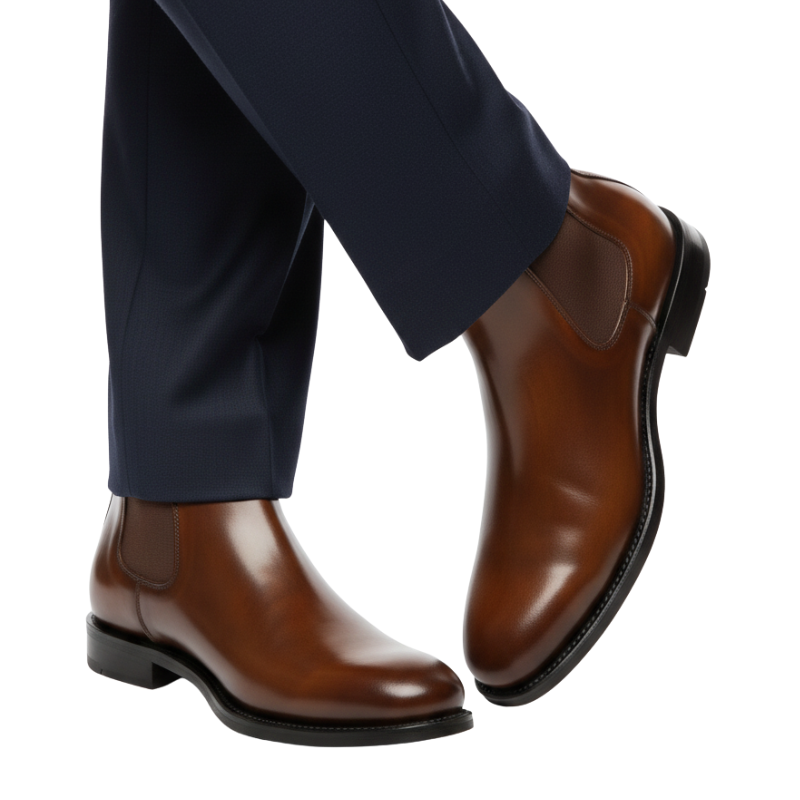 Eternal Style Polished Brown Chelsea Boots