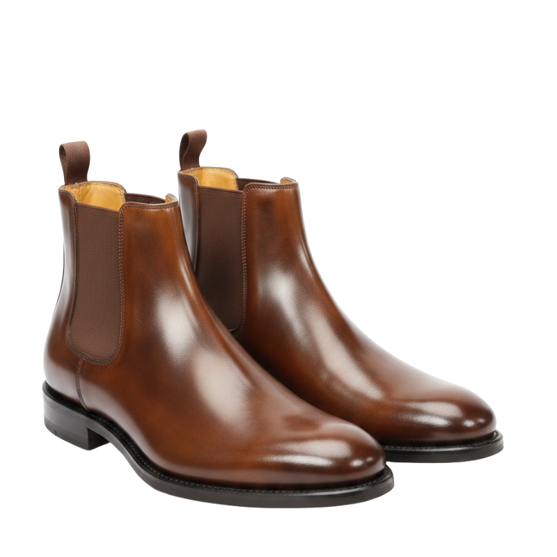 Eternal Style Polished Brown Chelsea Boots