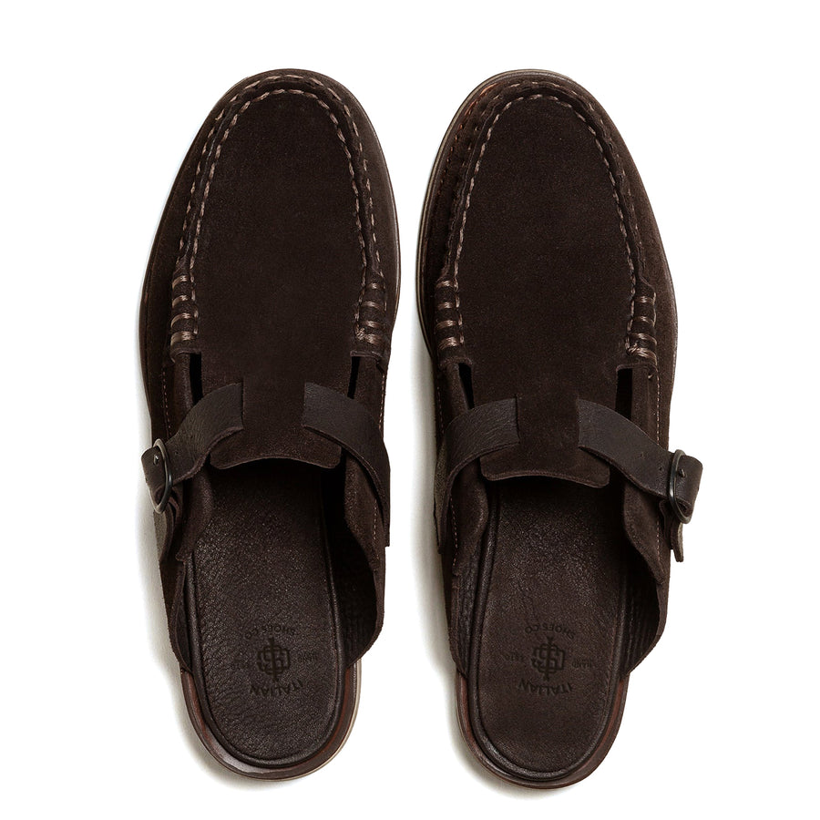Men's Dark Buckle-strap Mule