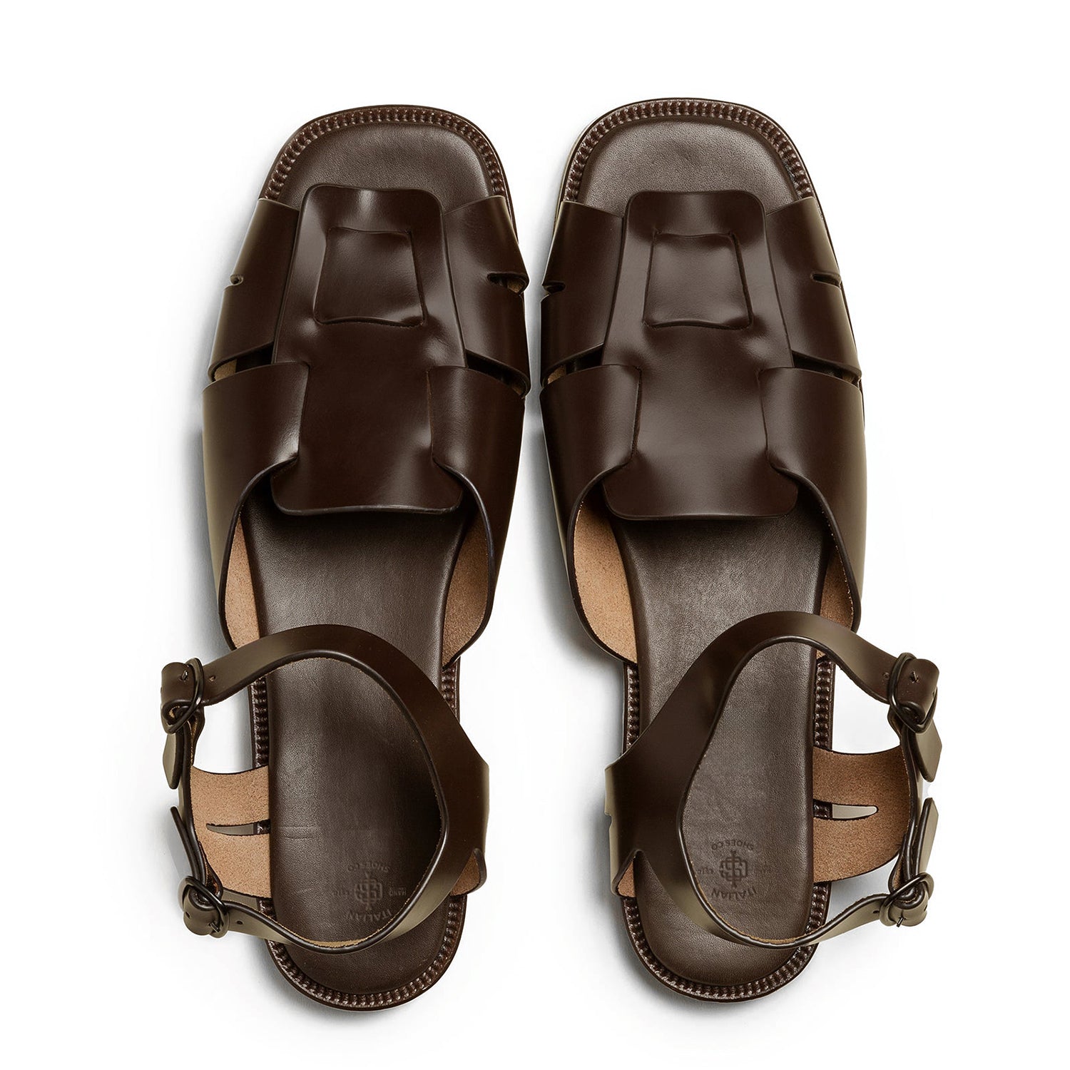 Men's Square-Toe Brown  Fisherman Sandal