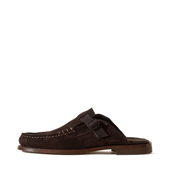Men's Buckle strap Mule - Dark Brown