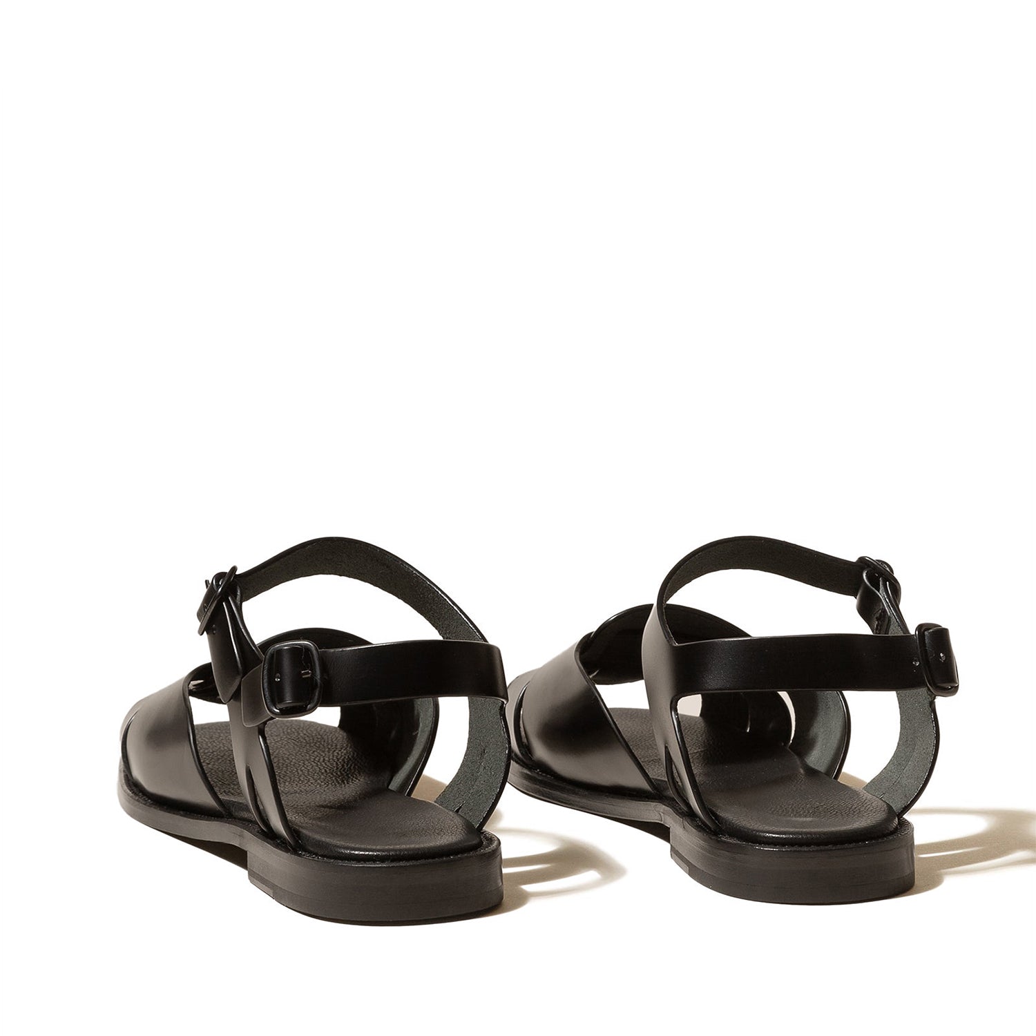 Men's Square-Toe Black  Fisherman Sandal