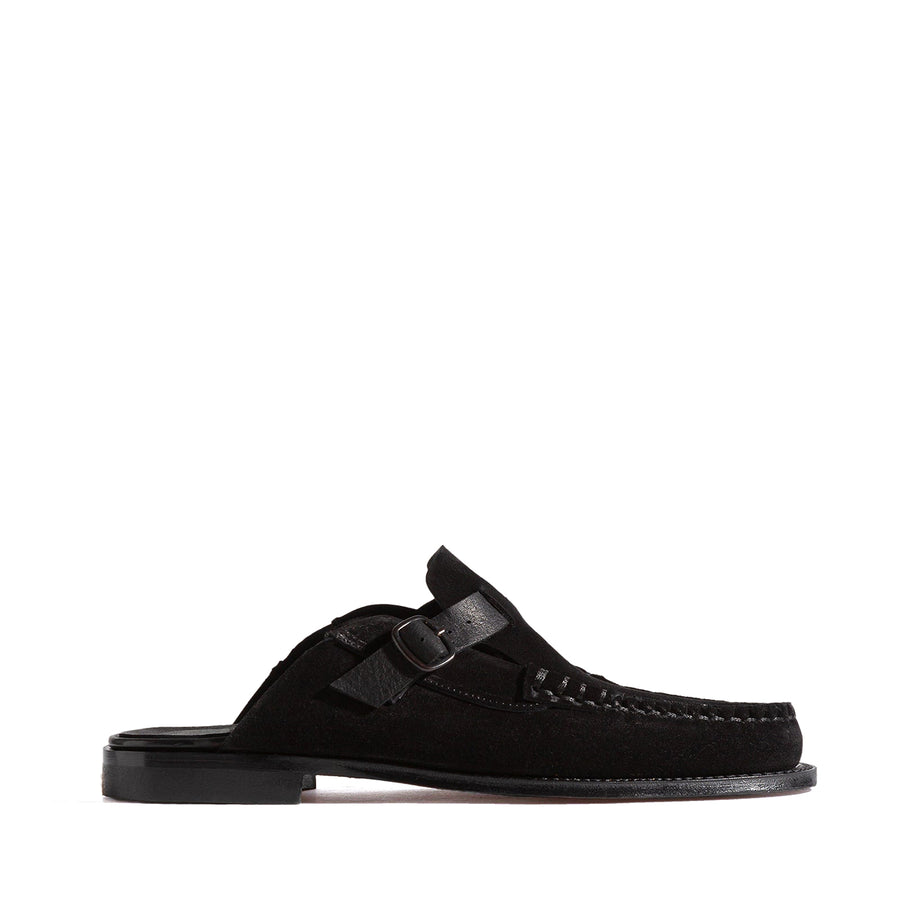 Men's Dark Buckle-strap Mule