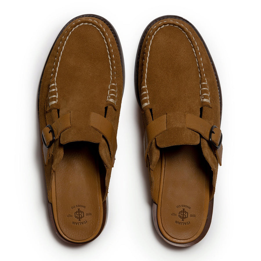 Men's Dark Buckle-strap Mule
