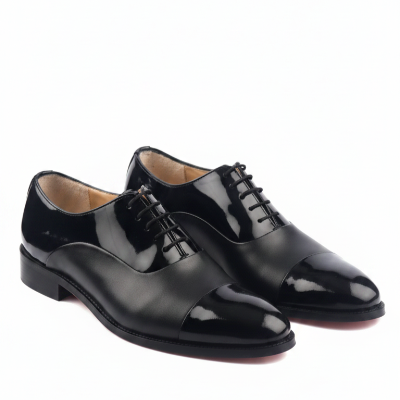 Captoe Formal Oxford Classic Shiny Leather Shoes