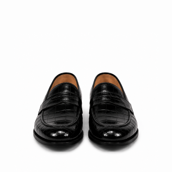 Castello Croco Leather Penny Loafers