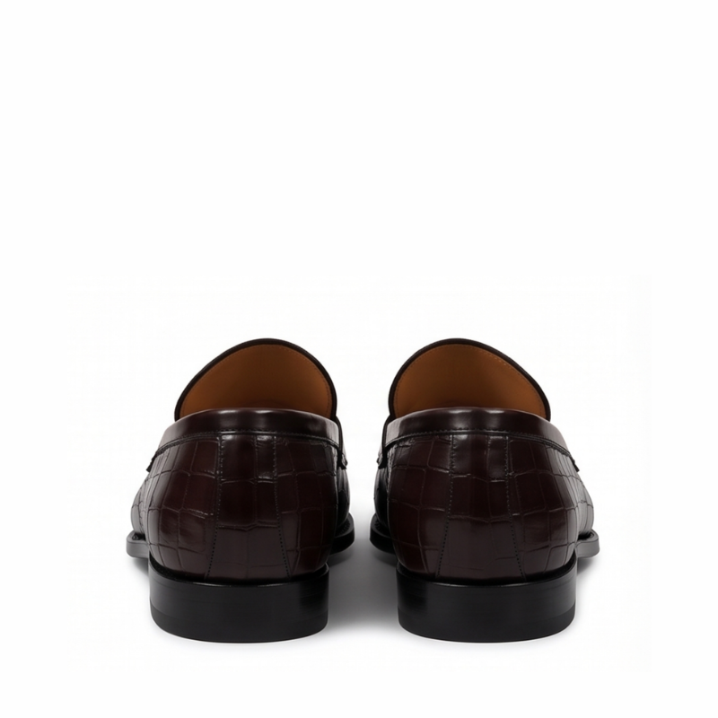 Castello Croco Leather Penny Loafers