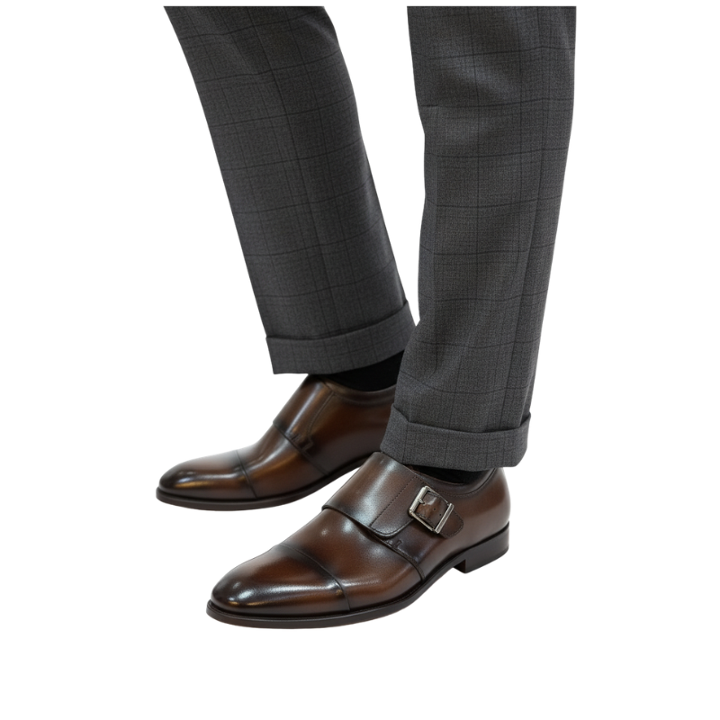 Cavalier Burnished Leather Strap Formal Shoes