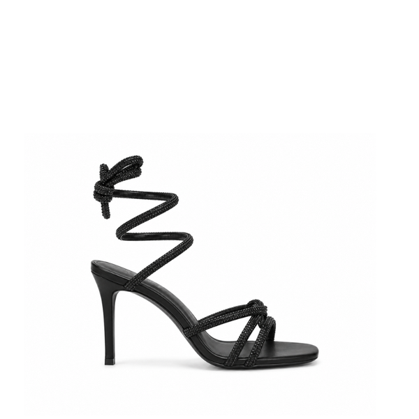 Celestia Crystal Lace-Up Stiletto Sandal