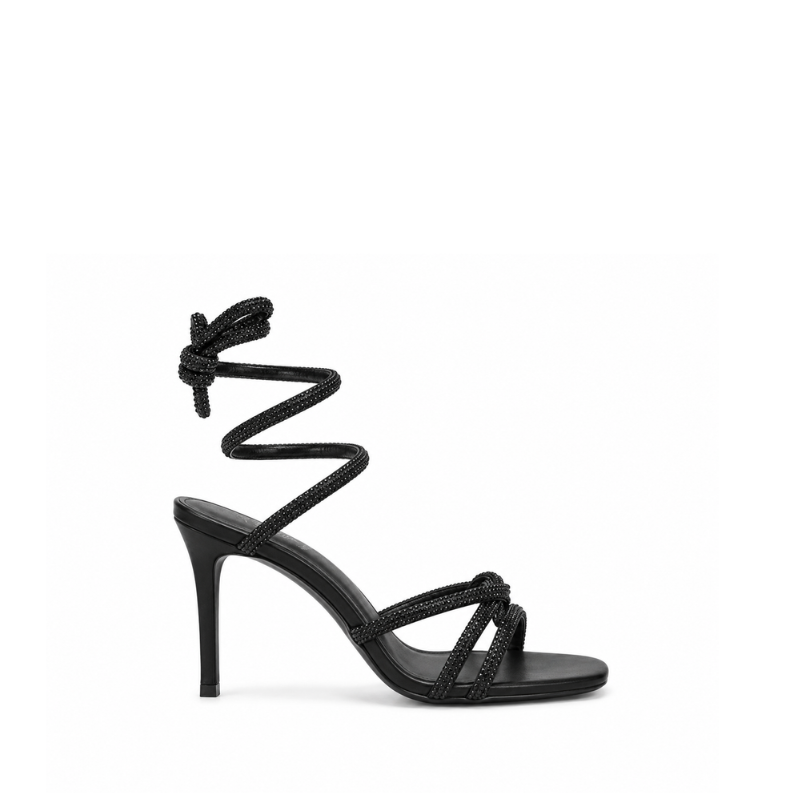 Celestia Crystal Lace-Up Stiletto Sandal
