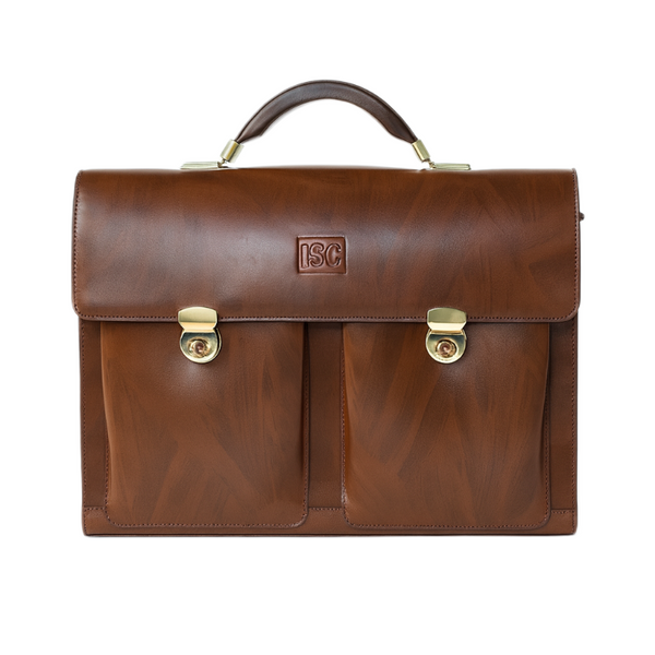 Luxury Plain Leather Duetto Briefcase