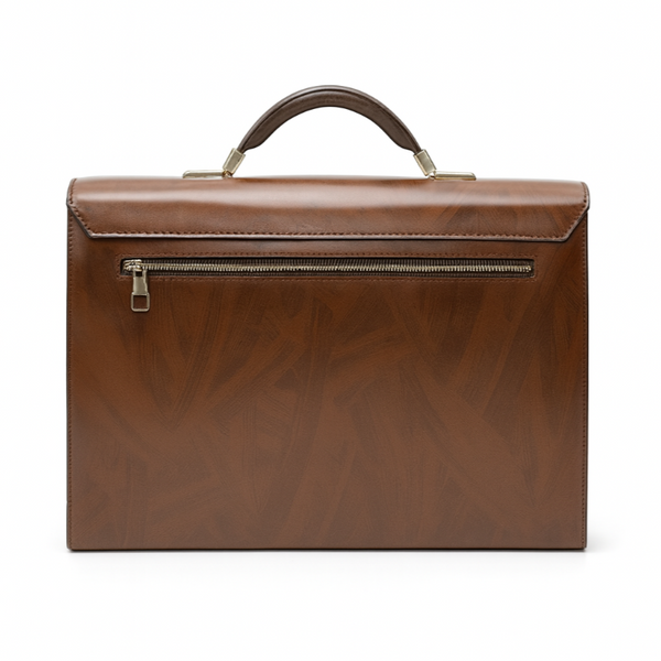 Luxury Plain Leather Duetto Briefcase