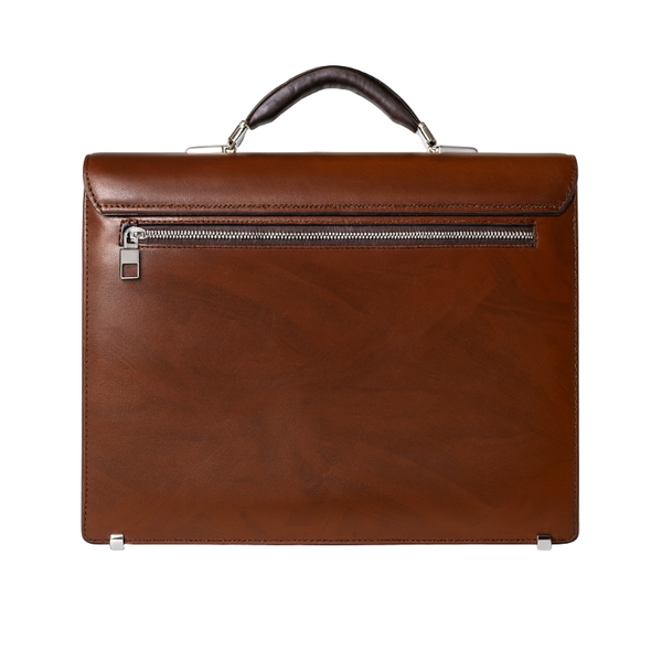 Italian Plain Leather Lock Closure Briefcase Edition