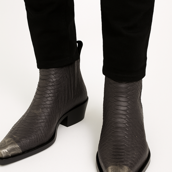 Raven Python Hand Dyed Leather Shoe for Men