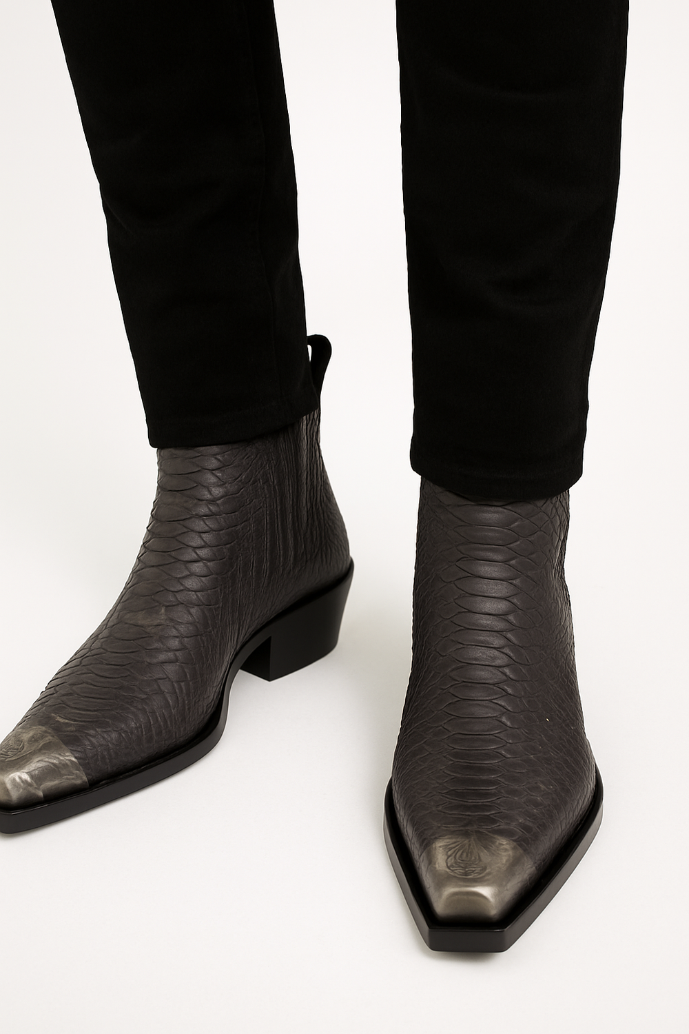Raven Python Hand Dyed Leather Shoe for Men