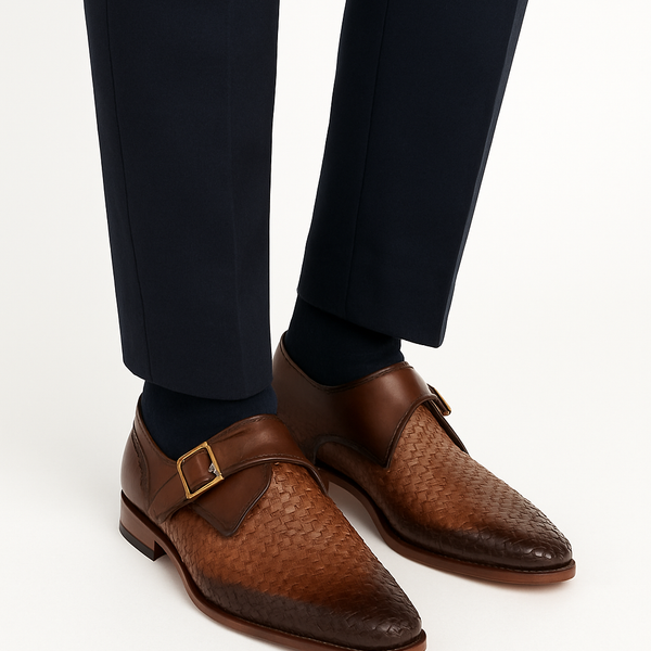 Mens Leather Single Strap Monk Shoe