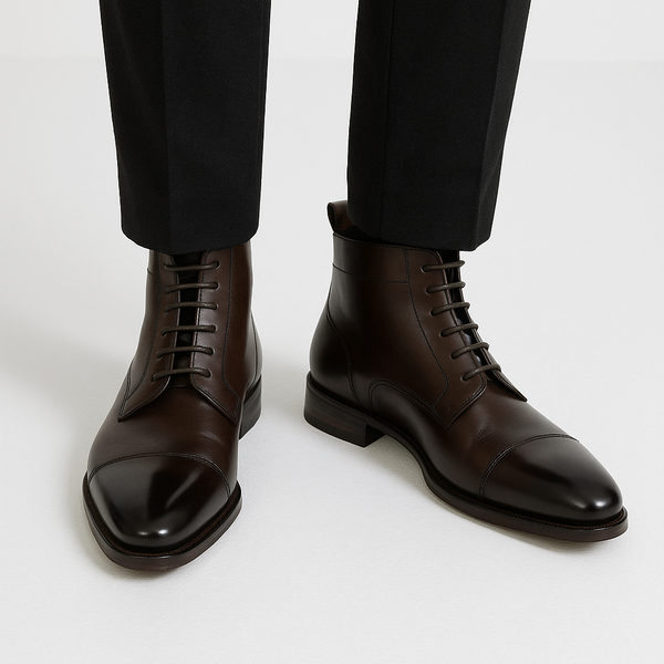Derby Classy Leather High Ankle Boots