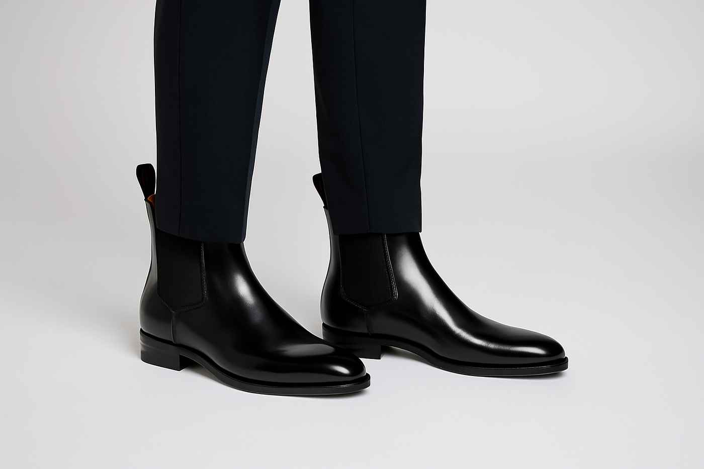 Men's Polished Leather Chelsea Boots