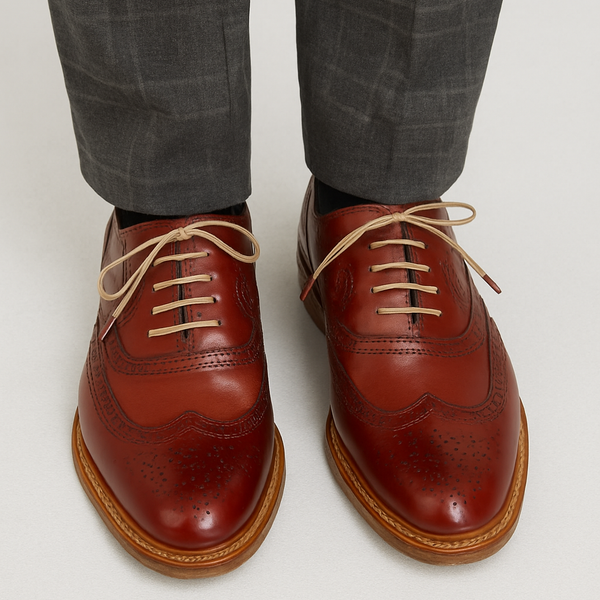 Wingtip Oxford Leather Lace Up Shoes