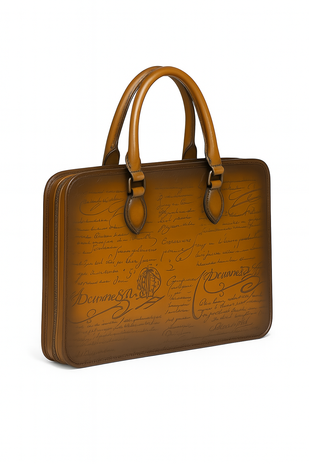 Men's Handcrafted Printed Leather Briefcase