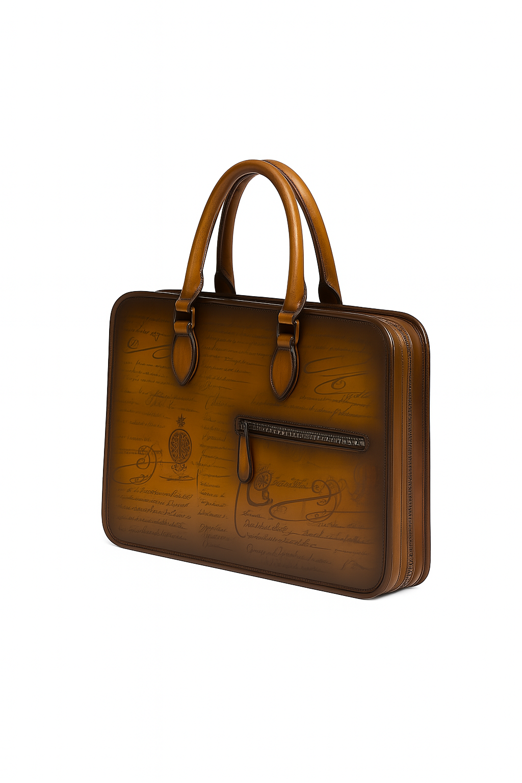 Men's Handcrafted Printed Leather Briefcase