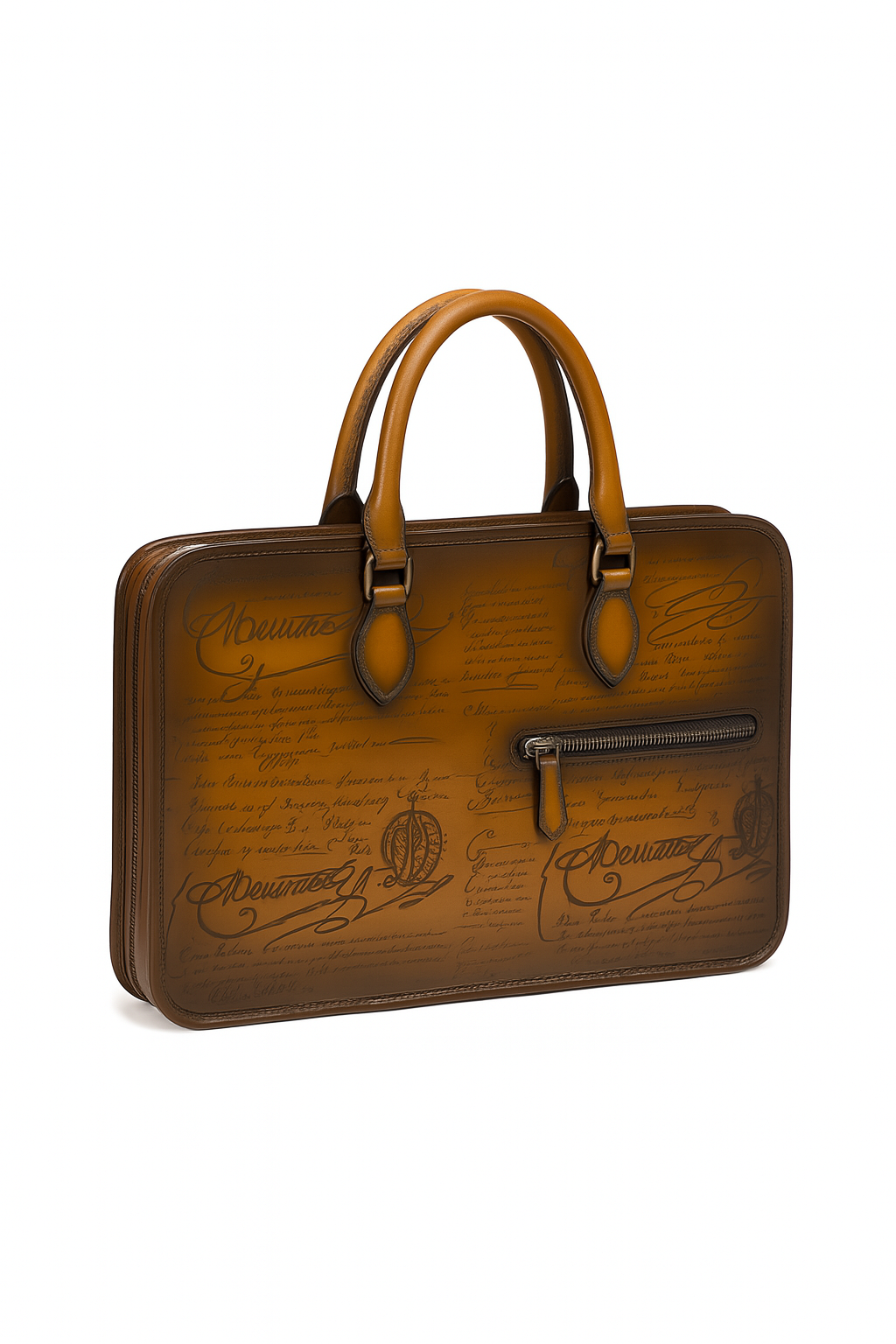 Men's Handcrafted Printed Leather Briefcase
