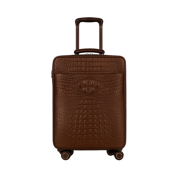 Premium Crocodile and Alligator Leather Trolley Travel Bag
