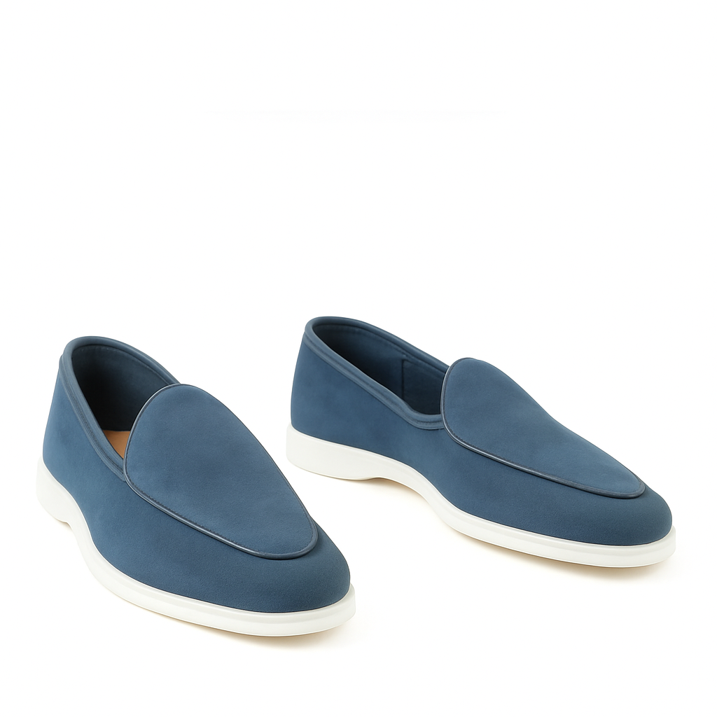 Suede Leather Solid Black Loafer For Men