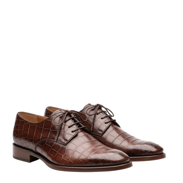 Imperial Croc Texture Italian Derby Shoes