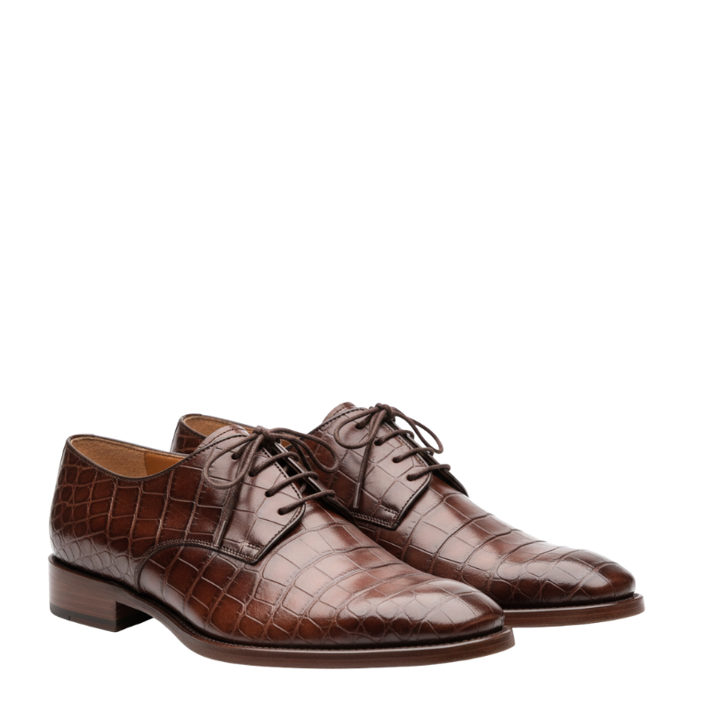 Imperial Croc Texture Italian Derby Shoes
