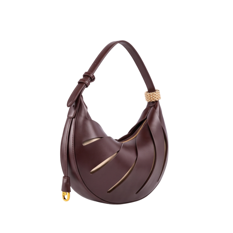 Luxury Crescent Leather Handbag
