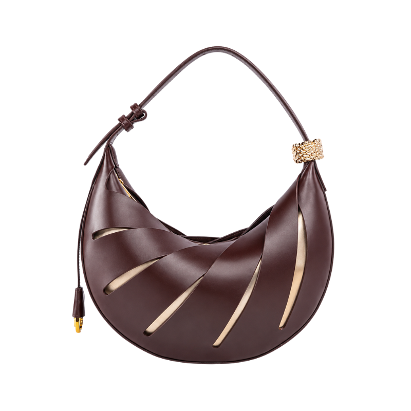 Luxury Crescent Leather Handbag