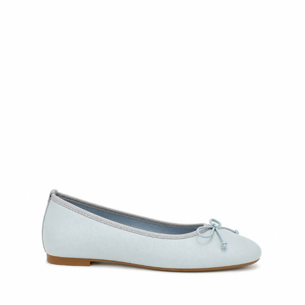 Clara Luxe Italian Ballet Flats - Sky