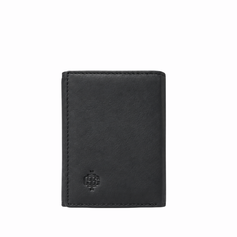 Classic Snap-Closure Leather Card Wallet