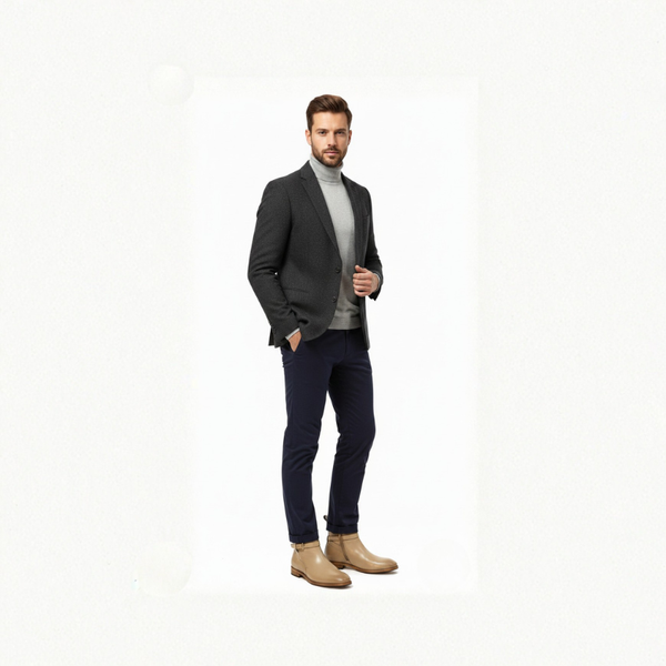 Classic Sophistication Gold Buckle Rounded Toe Leather Boots