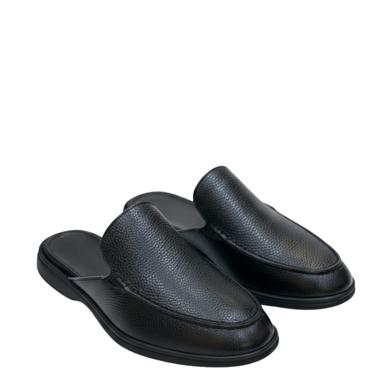 Classic Textured Pebble Leather Mule