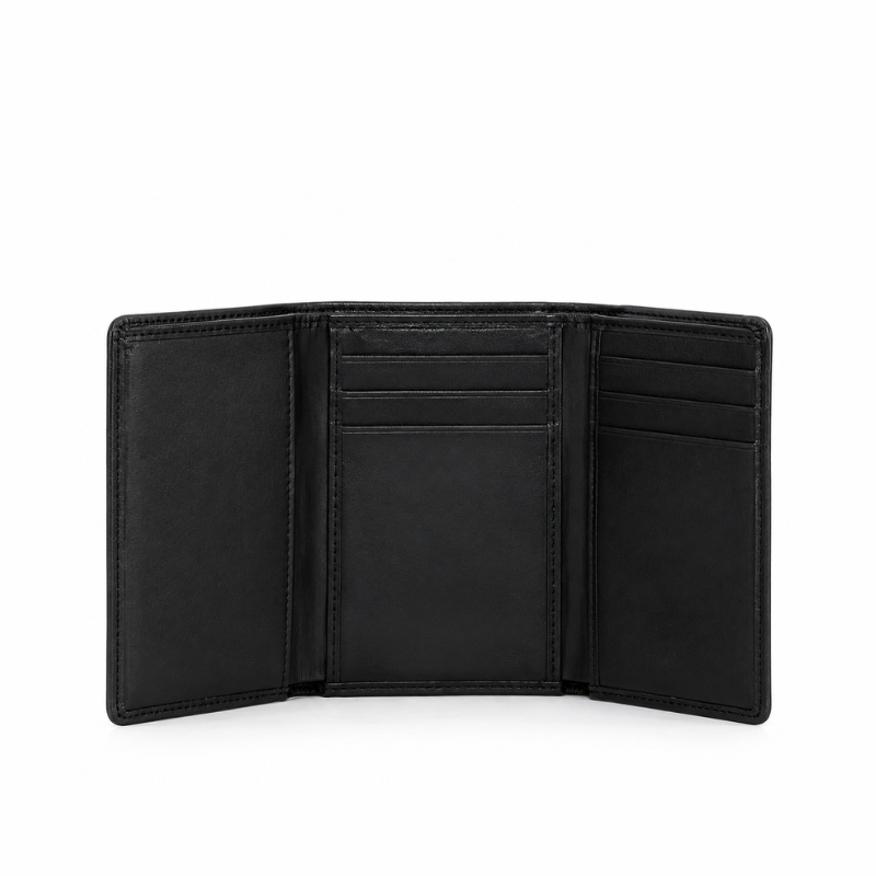 Classic Tri-Fold Leather Card Wallet
