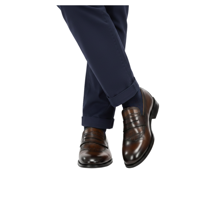 Classic Azure Strap Penny Loafers
