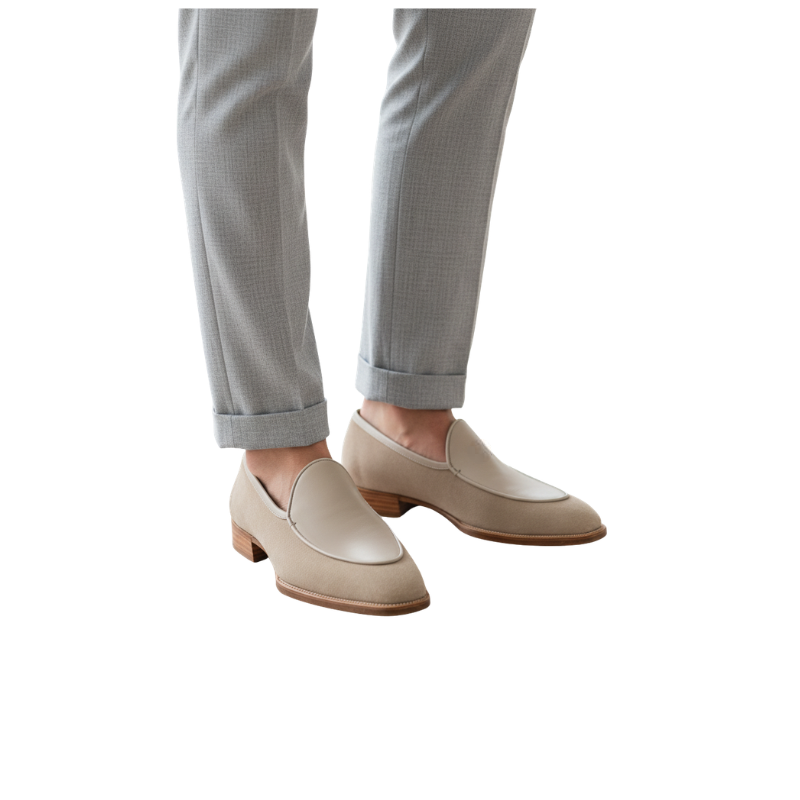 Classic Loafers With Smooth Suede Detailing