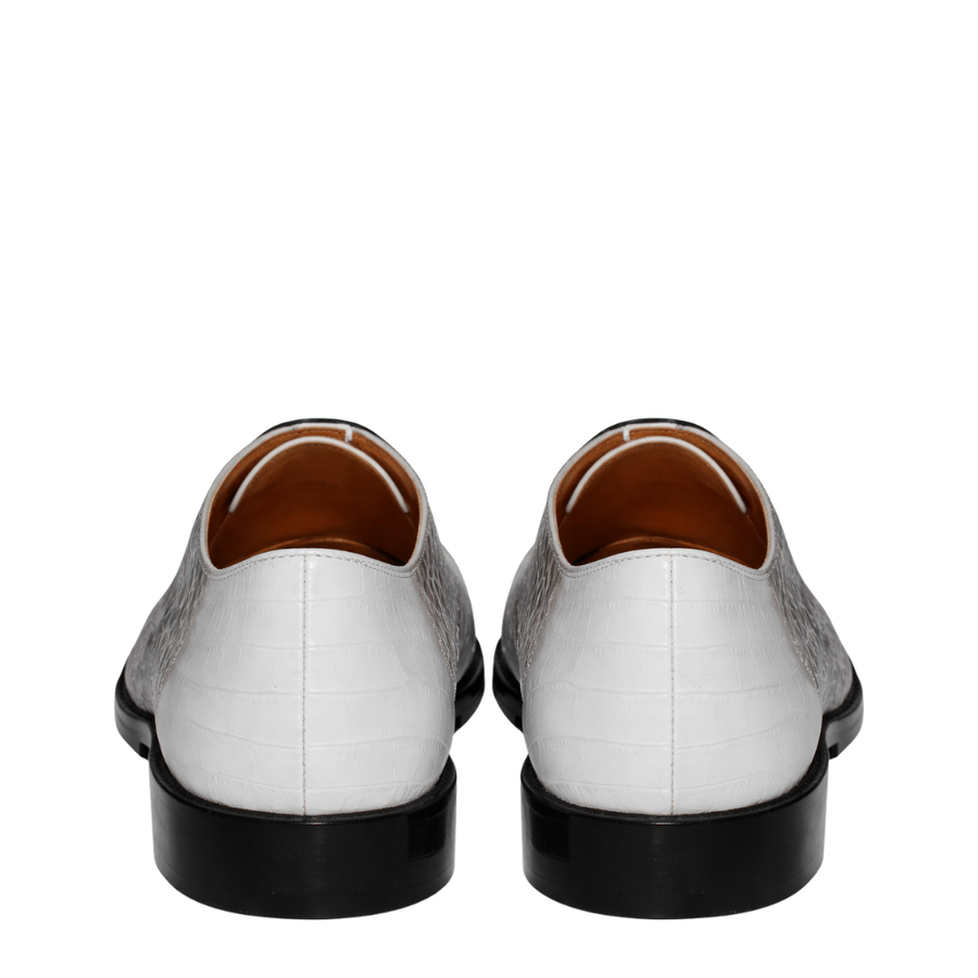 Croc Panel Lace-Up Oxfords