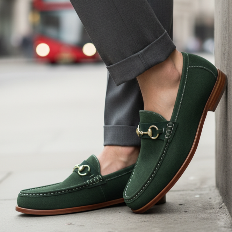 Classic Buckle Italian Leather Horsebit Loafers