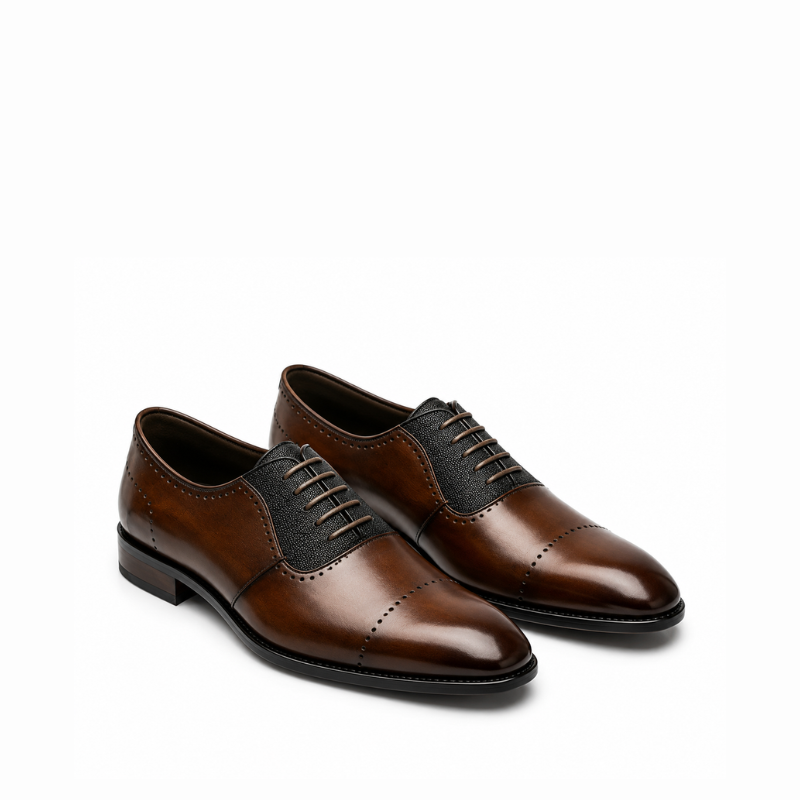 Classic Cap Toe Italian Leather Oxford Shoes