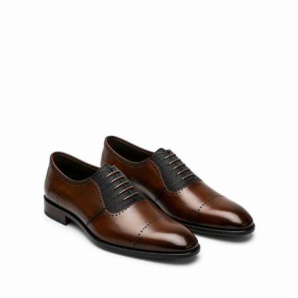 Classic Cap Toe Italian Leather Oxford Shoes