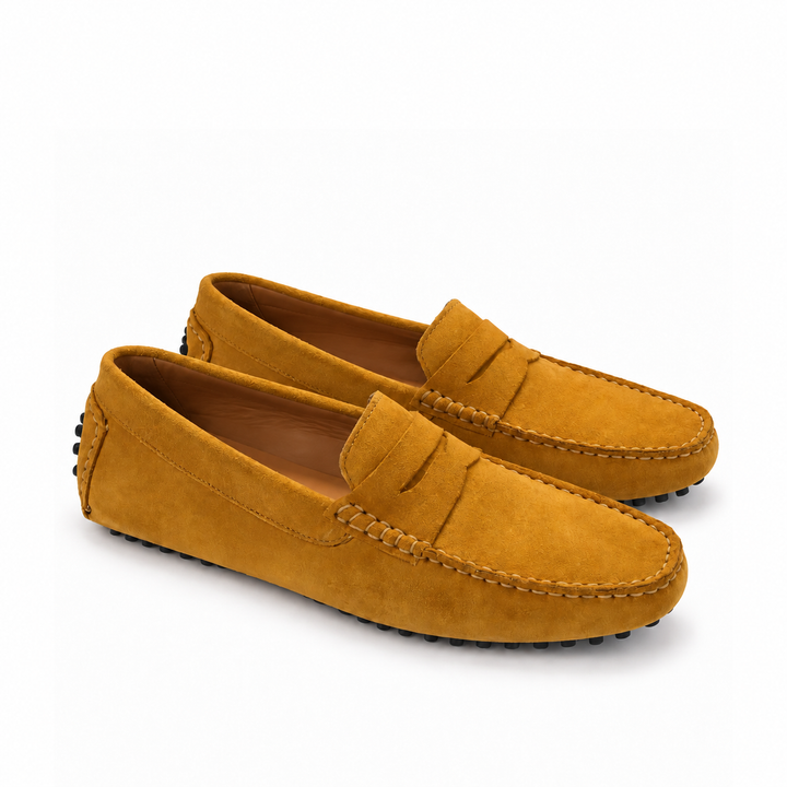 Classic Crafted Italian Suede Penny Driving Loafers
