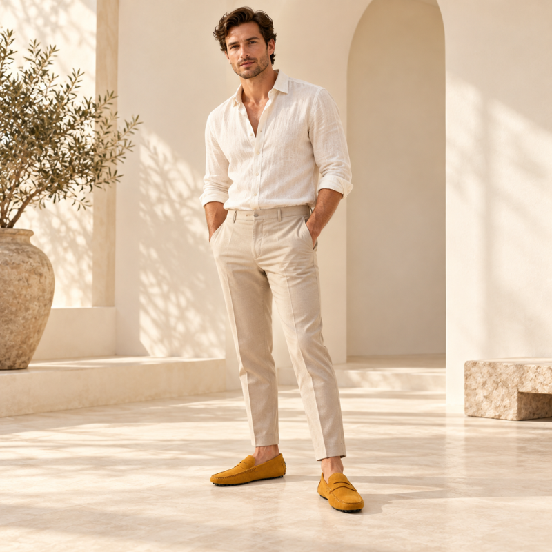 Classic Crafted Italian Suede Penny Driving Loafers