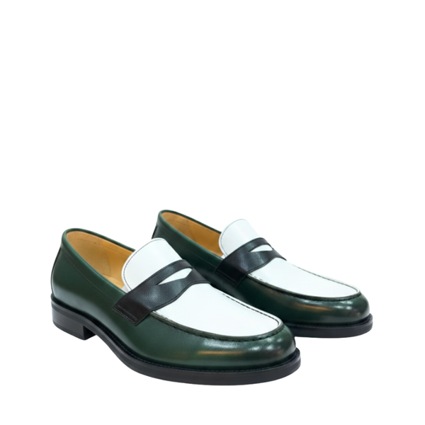 Classic Dual Tone Fusion Loafers With Bold Detailing