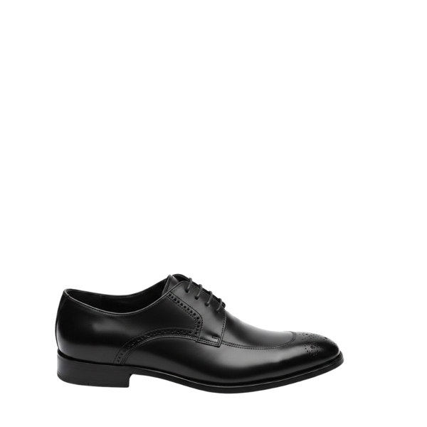 Classic Elegance Leather Brogue Oxford Shoes - Black